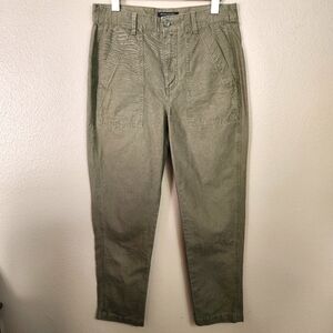 Banana Republic Womens Olive High Rise Utility Canvas Chino Pants-Size 4